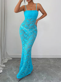 Square Neck Lace Maxi Cami Dress