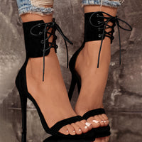 Open Toe Lace Up Sandals