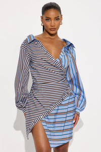 Button Wrap Mini Dress