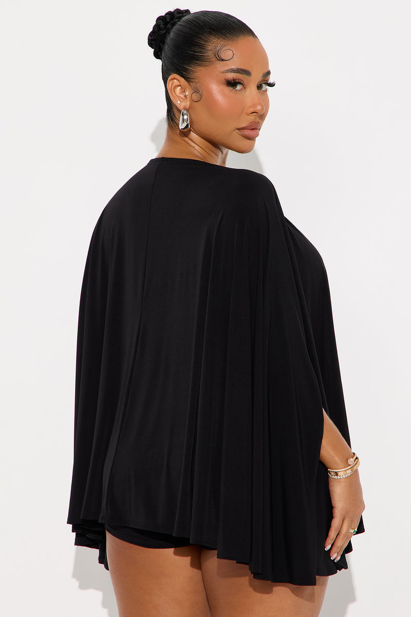Two- Piece Ensemble Cape and Short Set