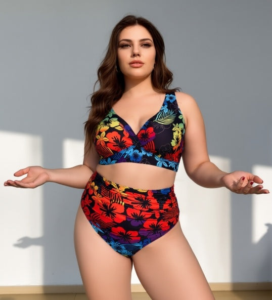 Plus Size One-piece Casual Swimsuit
