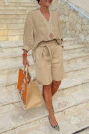 Cotton And Linen Women's Clothing Fashion Casual Set