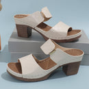 Fish Mouth Sandals Chunky Heel