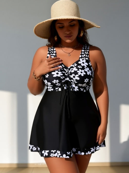 Plus Size One-piece Casual Swimsuit