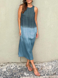 Full Size Sleeveless Gradient Tank Midi Dress