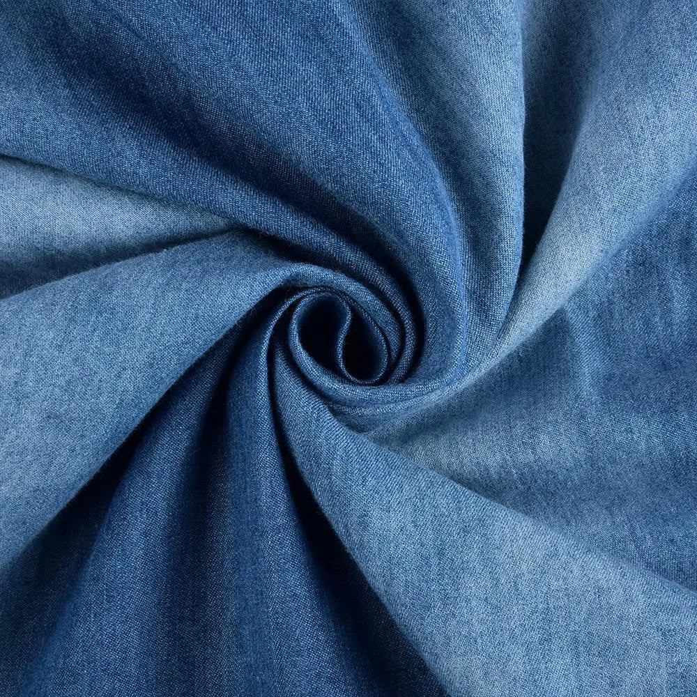 Denim Loose Short Sleeve Midi Dress