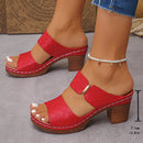 Fish Mouth Sandals Chunky Heel