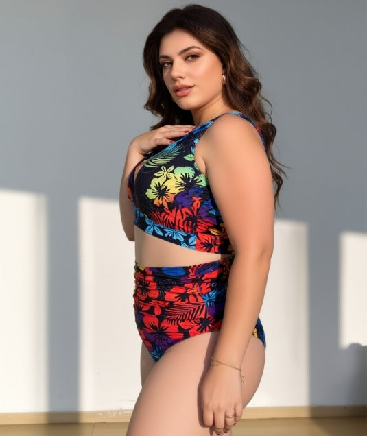 Plus Size One-piece Casual Swimsuit