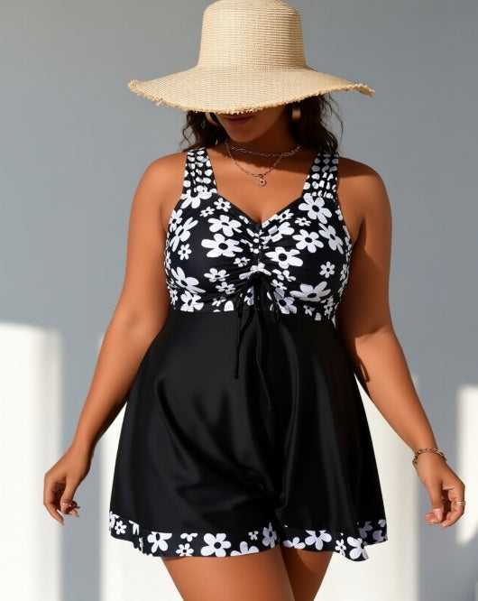 Plus Size One-piece Casual Swimsuit