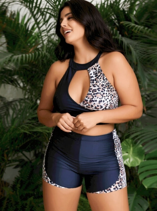 Plus Size One-piece Casual Swimsuit