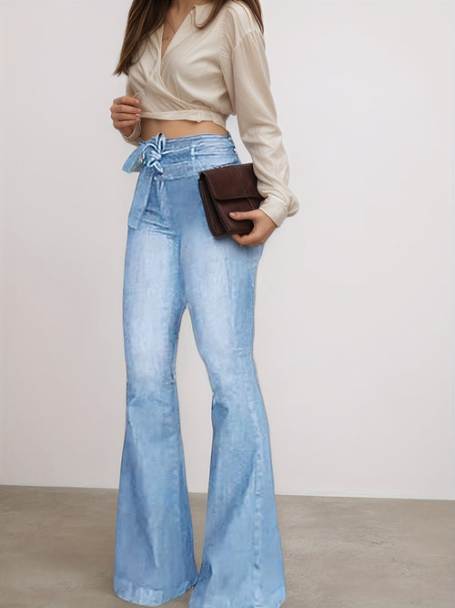 High Waisted Flared Jeans - Wide Leg Jeans