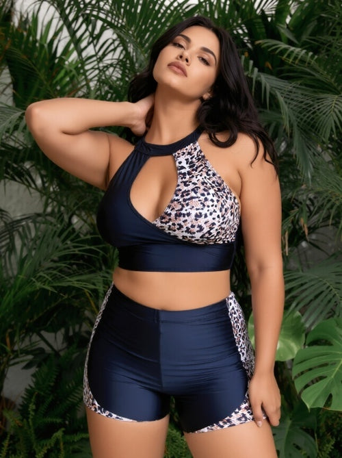 Plus Size One-piece Casual Swimsuit
