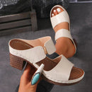 Fish Mouth Sandals Chunky Heel
