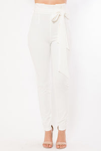 High Waist Skinny Pants - White
