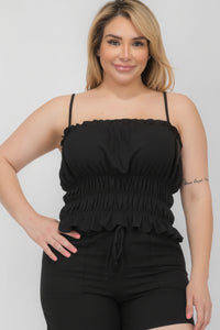 Tiered Shirred Body Crop Top
