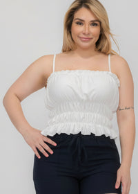Tiered Shirred Body Crop Top