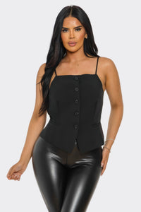Chic Button-up Corset Top