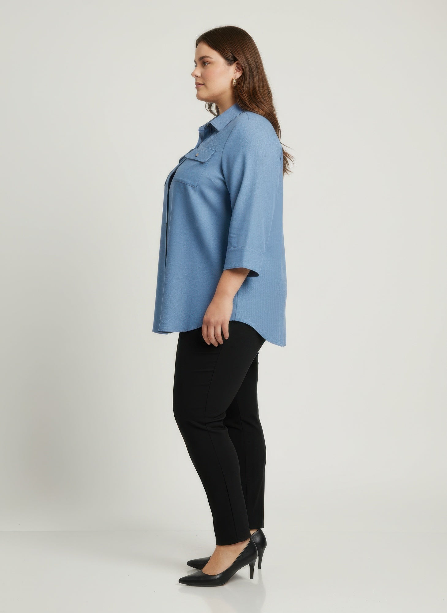 Sand Utility Button Front Shirt Tunic