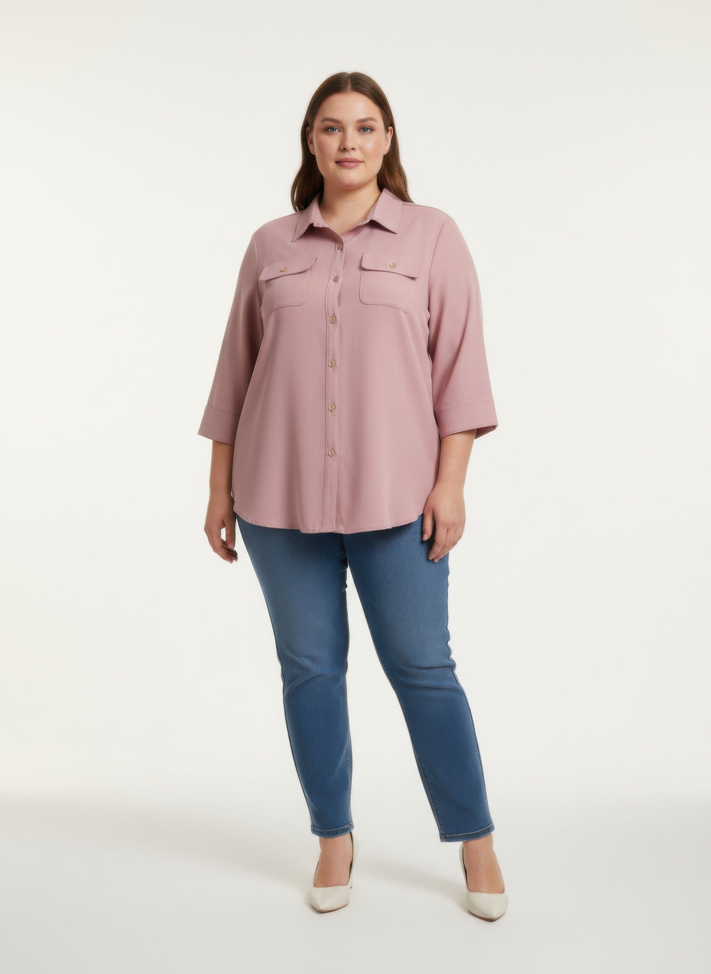 Sand Utility Button Front Shirt Tunic