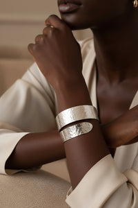 Hammered Wrap Around Cuff Bracelet