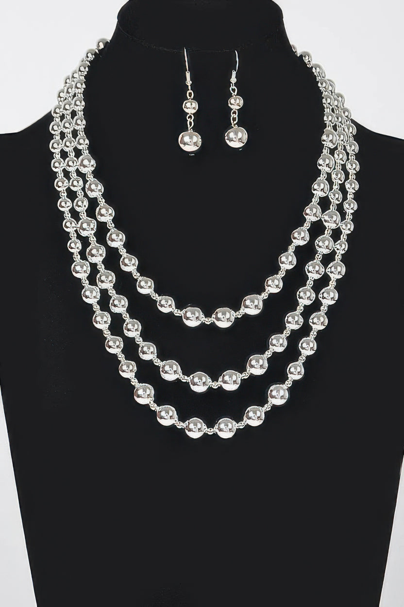 Ball Necklace and Earrings  Set