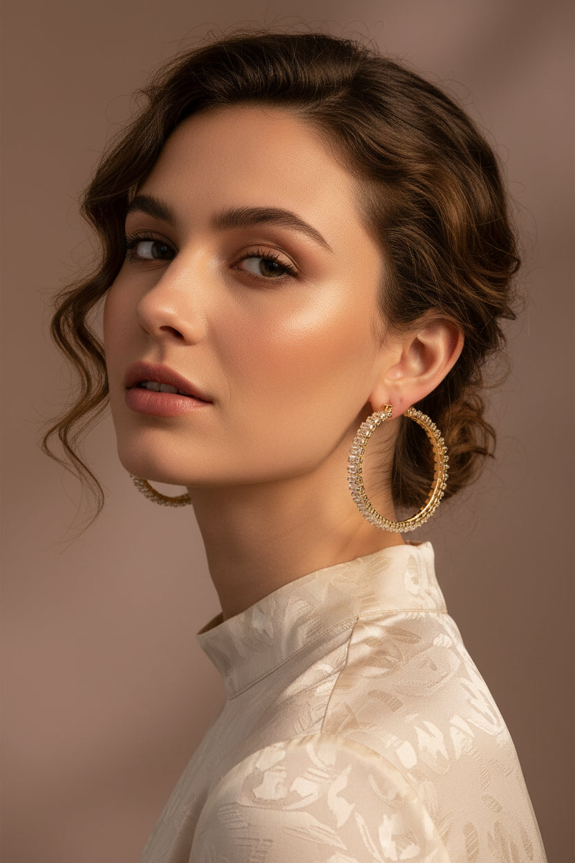 Multi Crystal Hoop Earrings