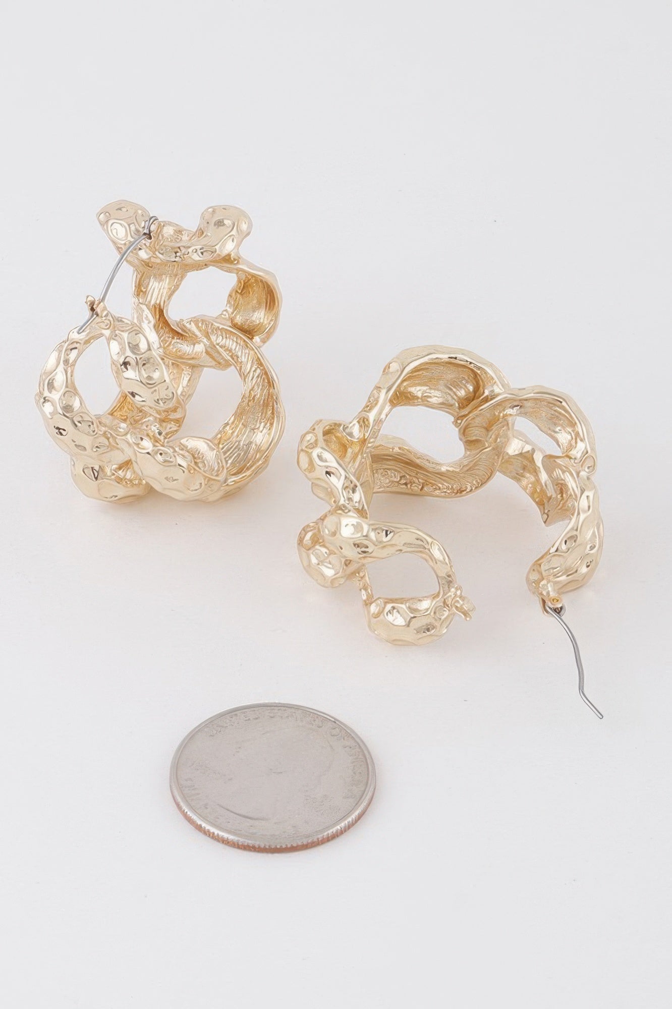 Abstract Chain Hoop Earrings