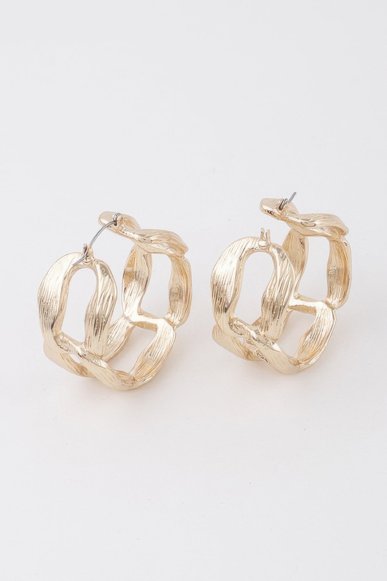 Flat Link Chain Hoop Earrings