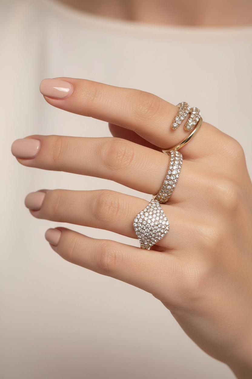 Rhinestone Rings Set