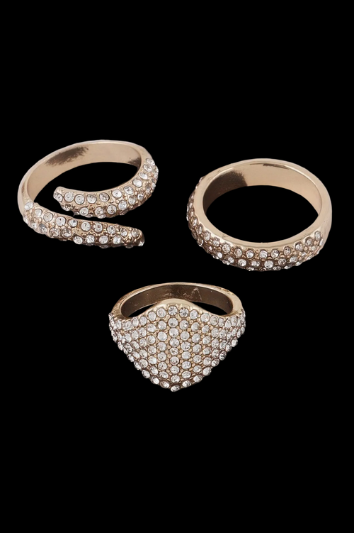 Rhinestone Rings Set