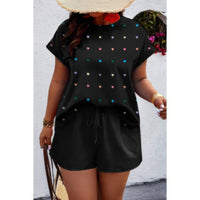 Heart Print Drawstring Waist Sets
