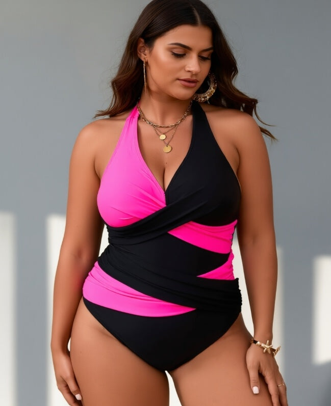 Plus Size One-piece Casual Swimsuit