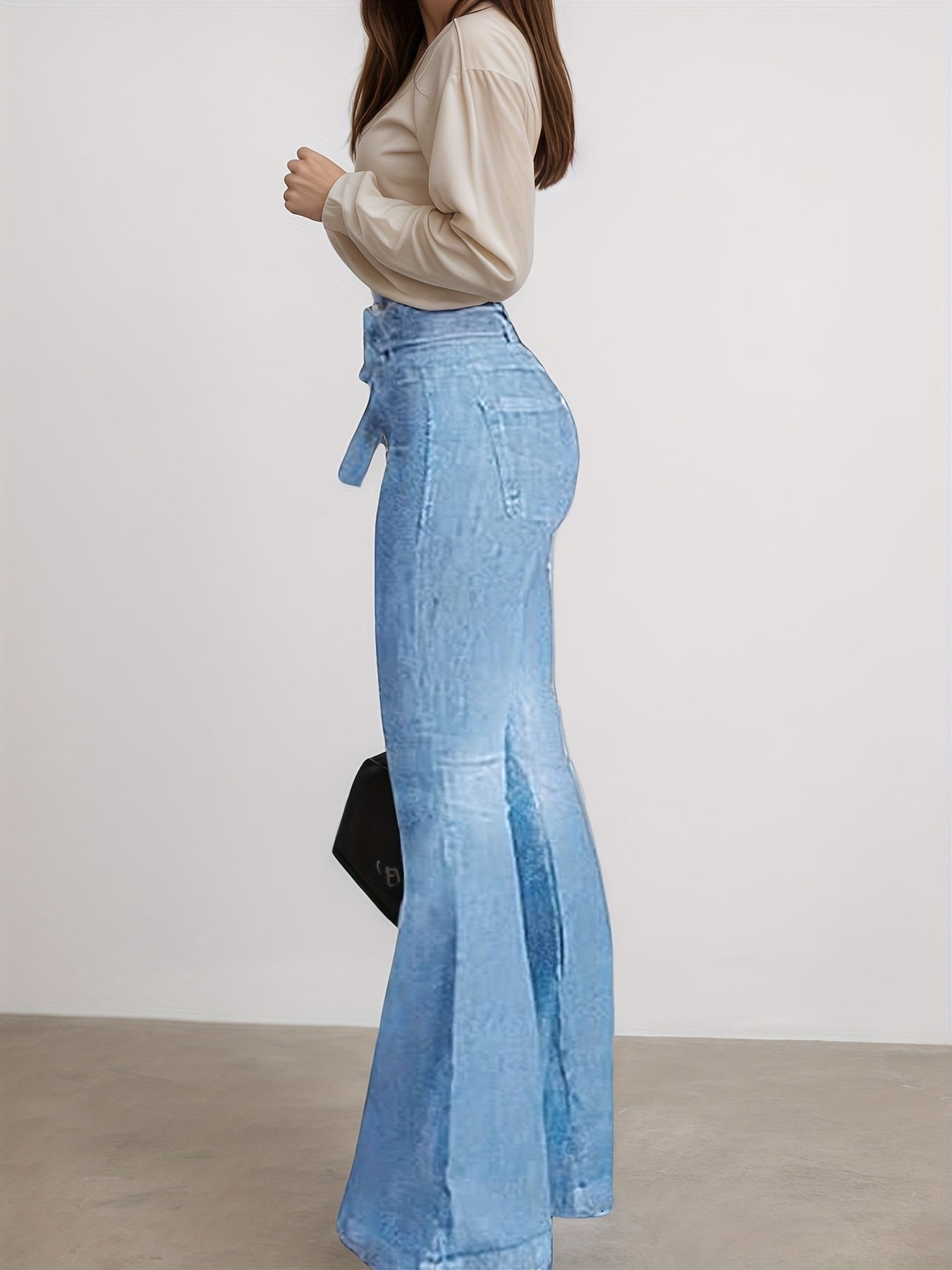 High Waisted Flared Jeans - Wide Leg Jeans