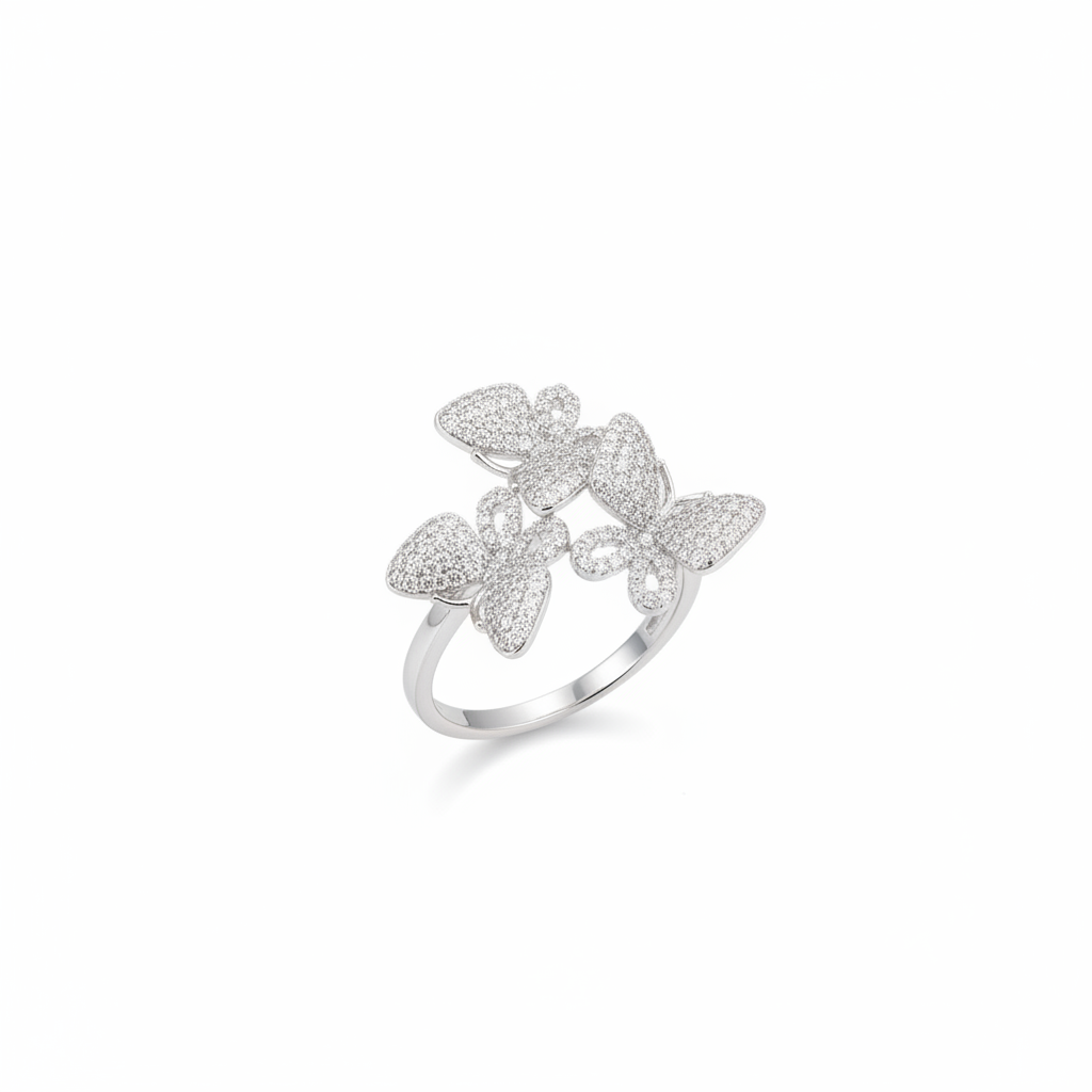 Bejeweled Butterfly Wrap Ring - Side