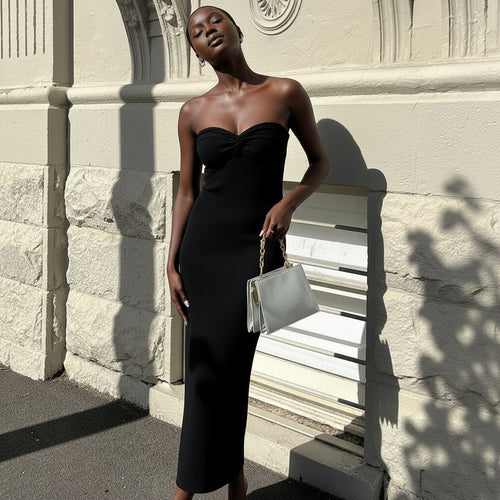 Bandeau Wrap Maxi Dress