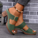 Fish Mouth Sandals Chunky Heel