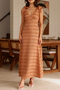 V-Neck Tie Shoulder Dress