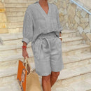 Cotton And Linen Women's Clothing Fashion Casual Set