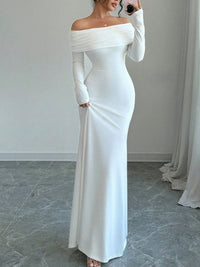 Long Sleeve Off-Shoulder Bodycon Maxi Dress