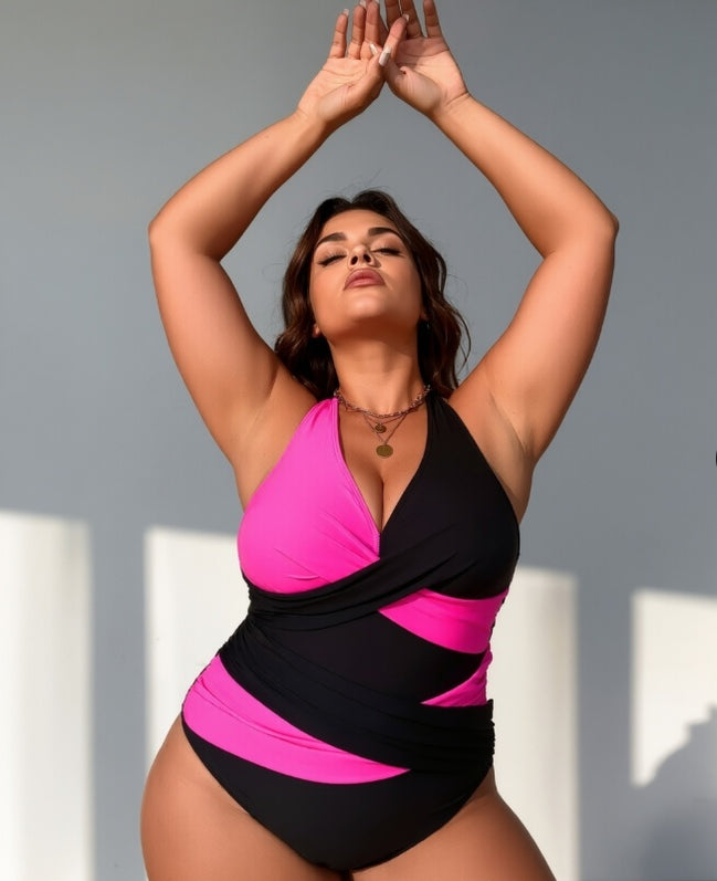 Plus Size One-piece Casual Swimsuit